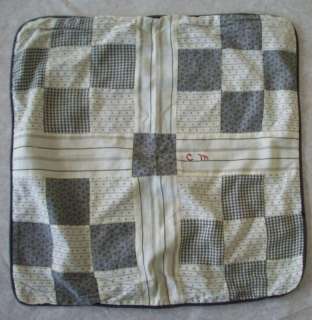 Vintage 9 patch design quilt monogram pillow calicos  