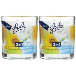  Glade Scented Candle, Sunny Days/Clean Linen, 4 oz 2 pack 