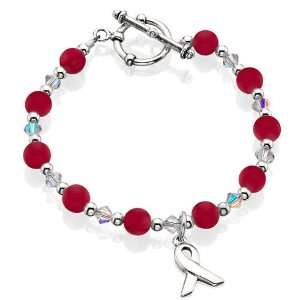  Beaded Awareness Bracelet   Red (8) Jewelry