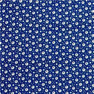 Cranston Cotton Fabric Calico with Tiny White Flowers on Navy Blue 