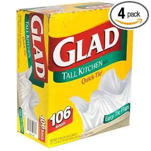  Glad Quick Tie Tall Kitchen Bags, 13 Gallon, Case Pack 