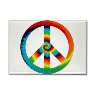  Rectangle Magnet Tye Dye Peace Symbol 