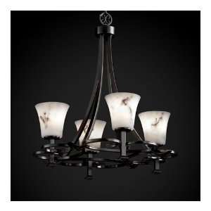 Justice Design Group FAL 8560 20 MBLK Lumenaria 4 Light Chandeliers in 