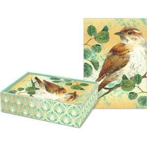  Punch Studio Gold Foil Note Cards with Bird Health 
