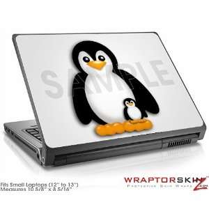  Small Laptop Skin   Penguins on White by WraptorSkinz 