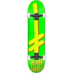 Deathwish Gang Logo Skateboard 7.75 Green/Yellow w/Essential Trucks 