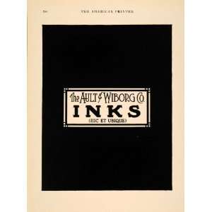  1913 Ad Ault & Wiborg Co. Printing Inks Hic et Ubique 