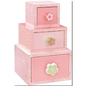   Girly Ballerina Girls Stacked Pink Small Storage Boxes Toys & Games