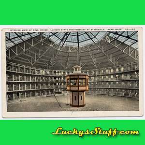   CELL HOUSE Penitentiary 1930 STATEVILLE IL Jail Joliet POSTCARD  