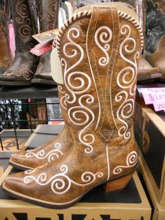 NIB   Womens Ariat Shelleen Tawny Brown Western Cowboy Boots 10006754 