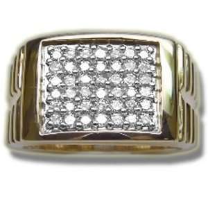  .95 ct Mens Twotone Ribbed Side Ring Jewelry