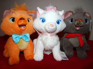   LISTING THREE KITTENS SOFT ARISTOCATS TOYS   MARIE, BERLIOZ, TOULOUSE