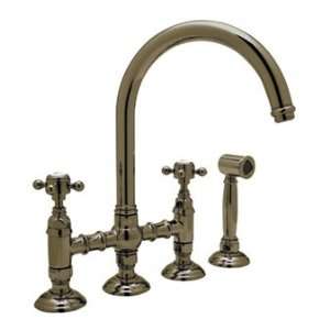  Deck Mounted Country KIitchen C Spout Bridge Faucet