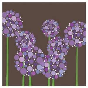   Allium Stretched Wall Art Size 18 x 18, Color Brown Purple Home