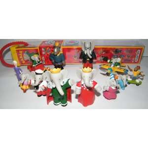  Babar the Elephant Figure Toy Set of 12 in a Neat Display 