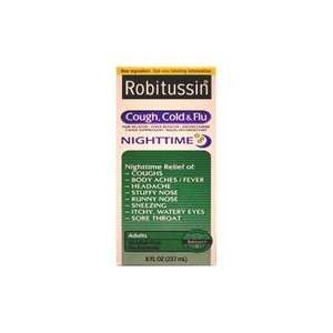  Robitussin CoughCold & Flu Relief Nighttime Syrup New 