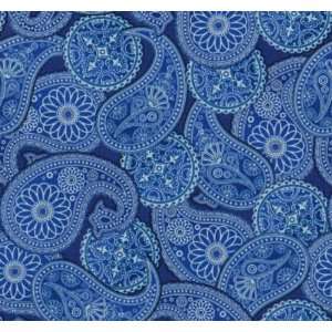  RJR Dan Morris Saddle Up Blue Paisley Cotton Fabric By 