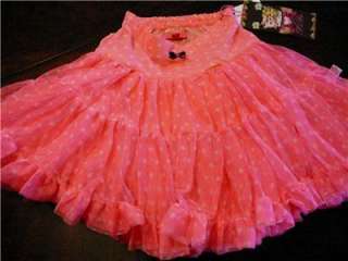 NWT Mim Pi Pink Tulle Petti Skirt Dots Tulle 8 128  