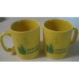  2 Merry Maids Kiln Craft Coffee Mugs Cups Staffordshire 