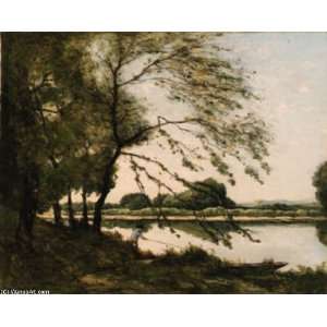   Joseph Harpignies   32 x 26 inches   Fishing on the Banks of a