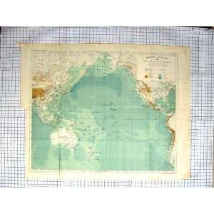  Antique Map C1870 Grand Ocean Australia Mexico America Sumatra 