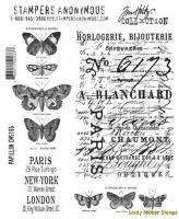 Tim Holtz Cling Rubber Stamp Set 4 Papillon Butterflies  