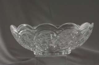 Modern Glass Crystal Clear Studio Art Floral Bowl  
