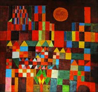  Hand Painted Oil Painting Repro Paul Klee Castle and Sun  