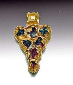 ARTEMIS GALLERY Roman Gold and Glass Grape Cluster Pendant  