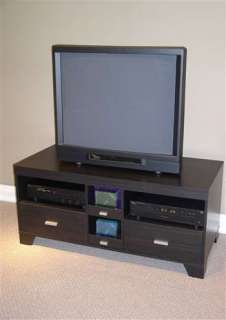 4D Concepts Black Wood Grain Large TV Stand, 2 Drawers & 2 CD Drawers 