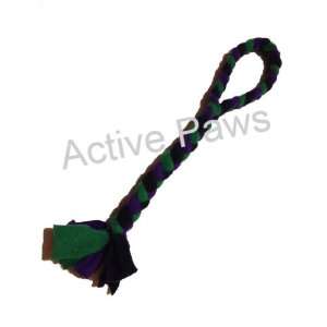  Active Paws Fleece Tug Toy Small   Green/Navy/Purple Pet 