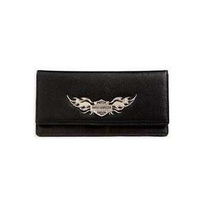  H D Womens Winged Bar&Shield Clutch Wallet 99521 08VW 