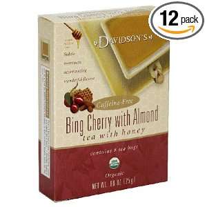 Davidsons Tea Bing Cherry with Almond, 8 Count Tea Bags (Pack of 12 