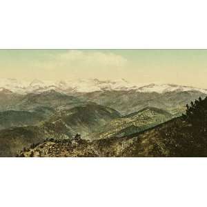 Vintage Travel Poster   Snowy range from Bellevue Colorado 
