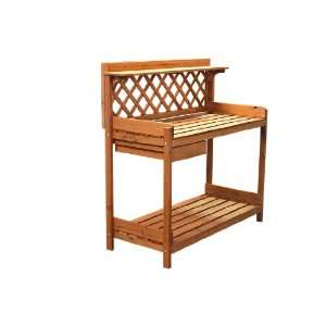 Wood Potting Bench Garden Outdoor Work Bench Table Planting Bench 