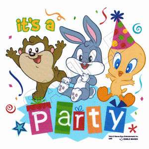Baby Looney Tunes Its a Party Edible Cake Topper Image  