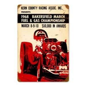  Bakersfield 1968 Drag Race Vintage Metal Sign