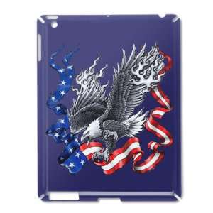 iPad 2 Case Royal Blue of Eagle With Flaming Wings Carrying Piece Of 