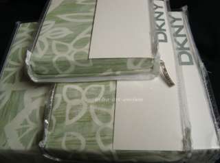 NEW DKNY SAGE WHIMSY FLORAL KING DUVET SET 3 PC GREEN WHITE LIME 