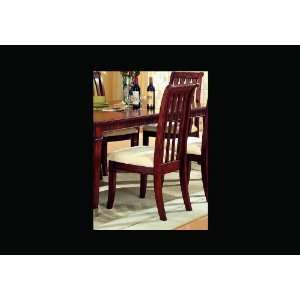   Cherry Finish Wood Side Dining Chair Set of Two Chairs