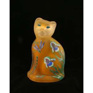 La Rochere French Art Glass Art Nouveau Cat Figurine 