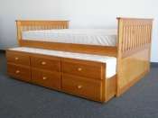 CAPTAINS FULL BED TRUNDLE and DRAWERS HONEY bunk beds 798304045086 