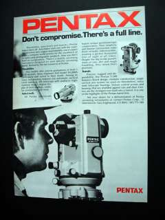 PENTAX Theodolites Auto Levels Transits 1980 print Ad  