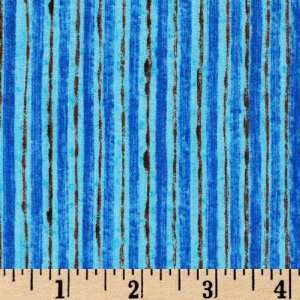   44 Wide Catnip Stripe Blue Fabric By The Yard Arts, Crafts & Sewing