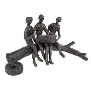   Tree Trunk Trio Cast Iron Desktop Statue Sculpture