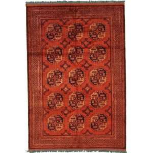  68 x 911 Red Hand Knotted Wool Afghan Rug Furniture 