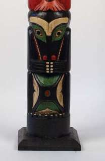 Zimporter 4 Foot Replica Solid Wood Totem Pole   Raven  