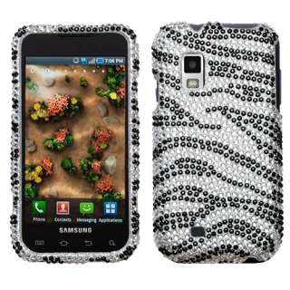 Verizon Samsung i500 Fascinate Black White Zebra Crystal Bling Stone 