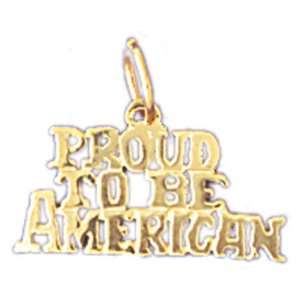  14kt Yellow Gold Proud To Me American Pendant Jewelry