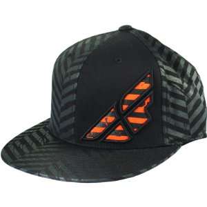 Fly Racing H Bone Mens Flexfit Race Wear Hat   Black/Charcoal / Large